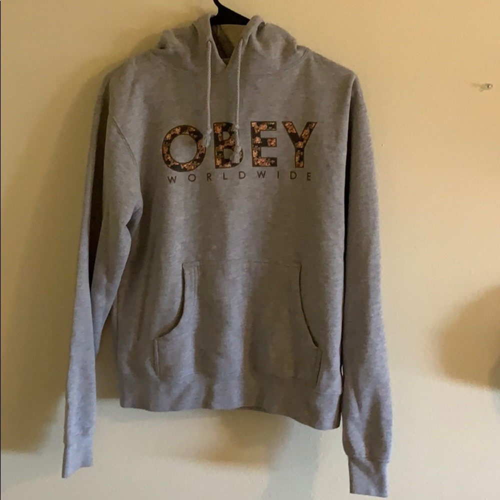 Grey obey hoodie